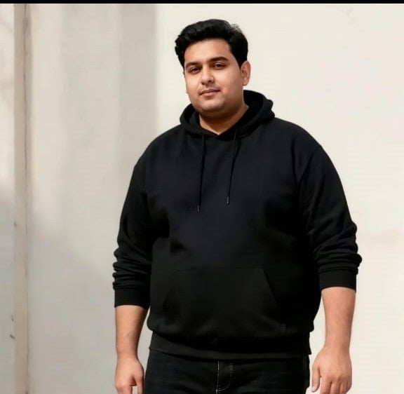 Plus+ Size Wool Hoodie Black – (2XL–6XL)